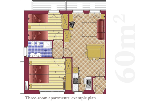 Three-room apartments Three-room apartments